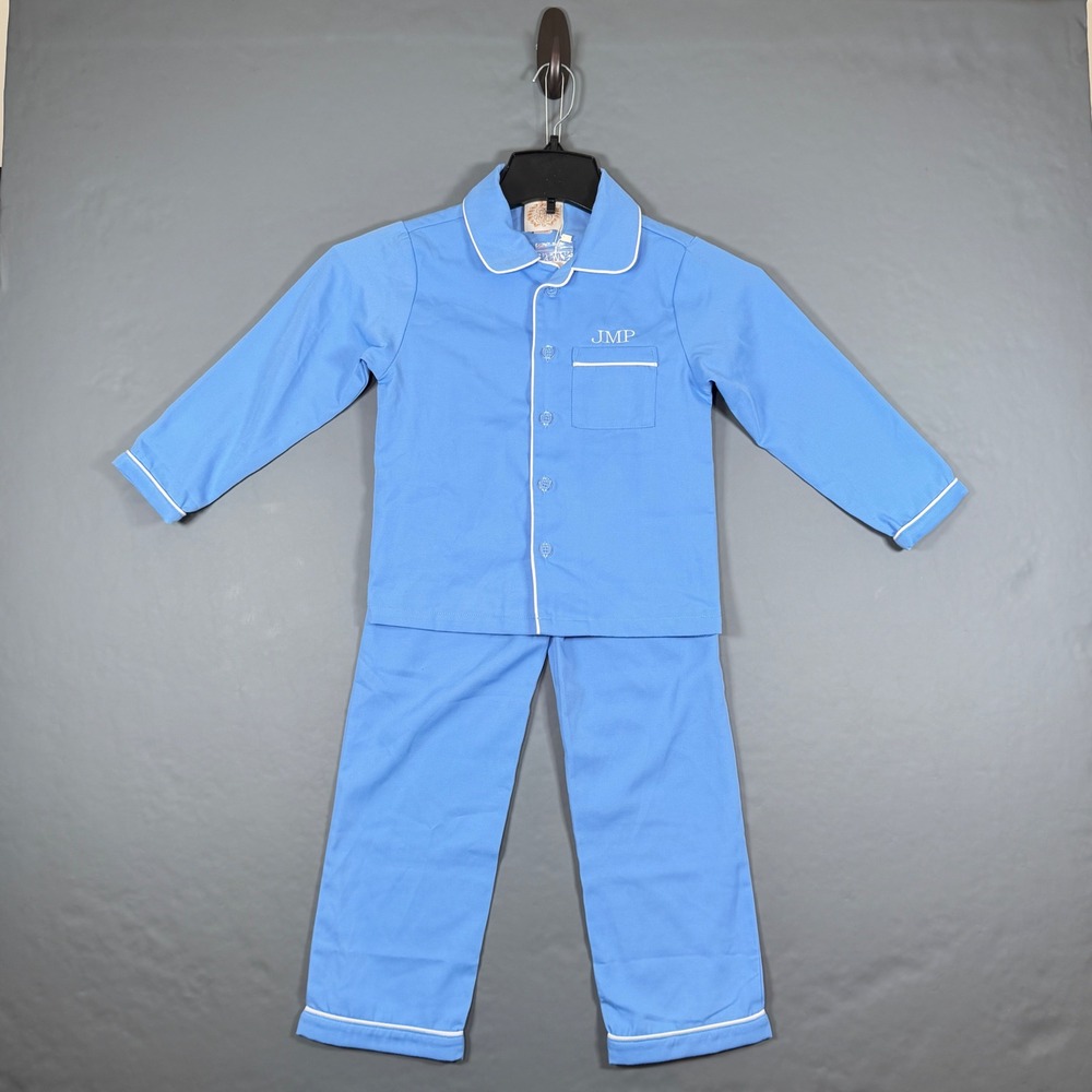 NWT The Beaufort Bonnet Company Pajama Set Size 7 Blue JMP Sleepwear